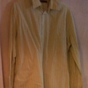 Perry Ellis Dress Shirt Men's Size Medium Lime Green With Stripes